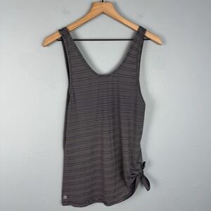 Athleta Oversized‎ Tank Top Women's Medium Blue White Nylon Blend Geometric